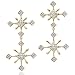 Dazzling Elegance: Gold Vermeil Starburst Dangling Earrings with CZ Diamond