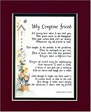 My Longtime Friend Touching 8x10 Poem, Double-matted In Burgundy/Dark Green And Enhanced With Watercolor Graphics.