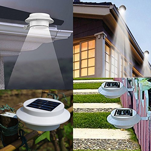 Outdoor Solar Powered LED Lights Wall Path Landscape Mount Garden Fence