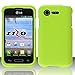 LG Optimus Fuel L34C Green Rubberized Plastic Cover Snap On Hard Rugged Gel Case Cell Phone Shield Protector Shell from [Accessory Library]