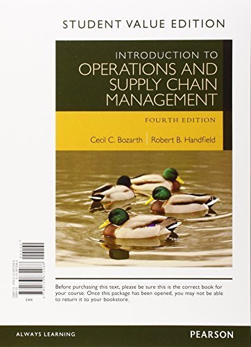 Introduction to Operations and Supply Chain Management, Student Value Edition Plus MyOMLab with Pearson eText -- Access Card Package (4th Edition) by Cecil B. Bozarth (2015-01-08)