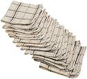 Excello Waffle Weave Dish Cloth, Natural and Black Plaid, Set of 12