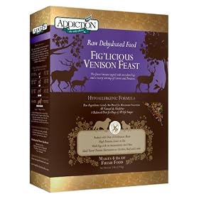 Addiction Raw Dehydrated Grain-Free Dog Food, Fig'licious Venison Feast, 2lbs by Addiction Pet Foods