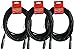 Strukture 3 Pack XLR Microphone Cable, 20 Feet, XLR Male to XLR Female