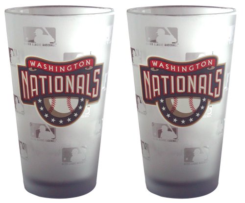 Washington Nationals Frosted Pint Glass (16-Ounce, Set of 2)