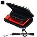 Kroo Eva Cube Carrying Zipper Case (Black) with Determination Hand Strap For Nintendo DSi DS Lite