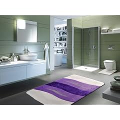 DEMATEX Badezimmer-Garnitur als 3-teiliges Set pink-lila-wei� 60x100cm
