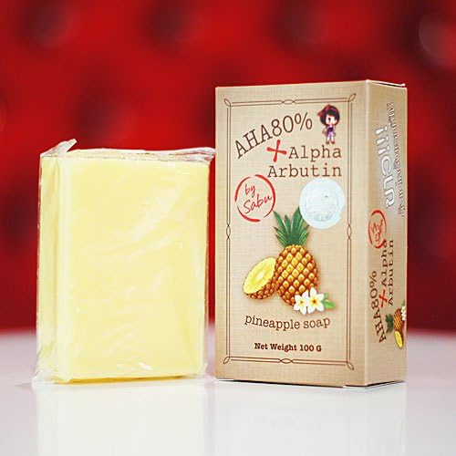 80 G.Alpha Arbutin Whitening Herbal Soap AHA 80% by Sabu,Skin Lightening, White