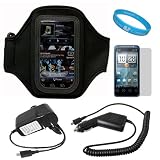 51c1h DR0cL. SL160  Black Durable Neoprene Exercise Sports Workout Armband with Adjustable Velcro Strap for Sprint New HTC EVO Shift 4G Android Smartphone + Anti Glare Clear Screen Protector + Rapid Travel Wall Charger with IC Chip + Rapid Car Charger with IC Chip + SumacLife TM Wisdom Courage Wristband