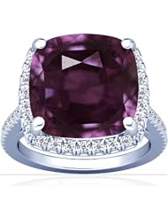 Platinum Cushion Cut Purple Sapphire Fana Designer Ring