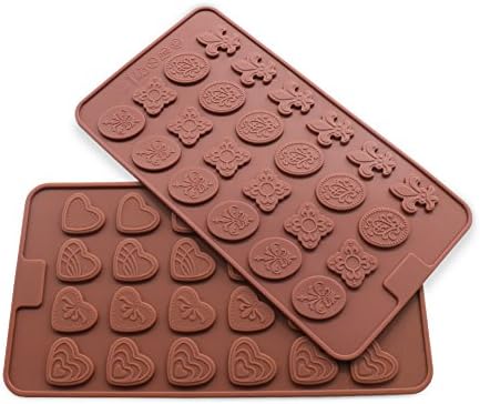 Candy Making Molds, 2PCS YYP [Heart and Crown Shape Mold] Silicone Candy Molds for Home Baking - Reusable Silicone DIY Baking Molds for Candy, Chocolate or More, Set of 2