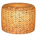 Vince Round Lighted Stool - Rust/ Brown/ Cream
