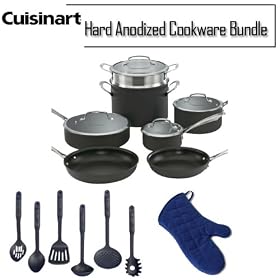 Buy Cuisinart DSA11 Dish Washer Safe Hard Anodized 11 Piece Cookware Set Bundle