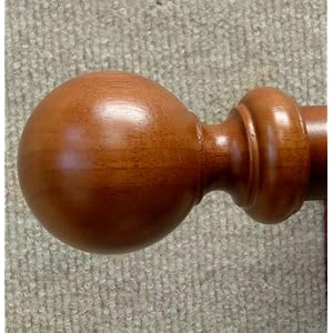 Ball Wood Finial in Walnut Finish for a 1-3 8 dowel rod - 2 pack [CAPITOL CITY LUMBER]
