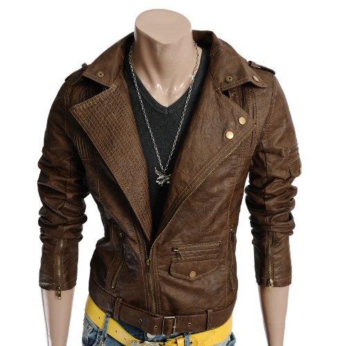 Doublju Mens Casual Motorcycle Jacket (GA19)
