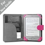 Acase(TM) Classic Kindle Leather Case (Hot pink) for 4th Generation 6