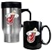 Miami Heat NBA Stainless Steel Travel Mug & Black Ceramic Mug Set - Primary Logo