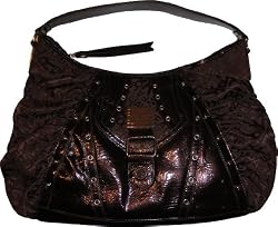 Women's Roca Wear Purse Handbag Jacquard Frills Brown