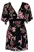  : Kimono Top with Ties/ Black Ties/ Black with Pink Floral Print