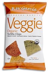 R.W. Garcia Veggie, Organic Spinach, Red Beet, Carrot & Tomato Tortilla Chips, 10-Ounce Bags (Pack of 12)