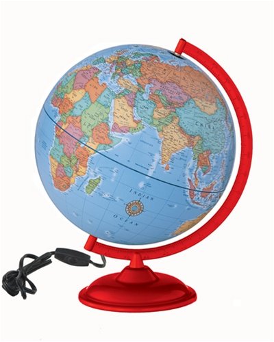 Childrens Toyshop  Toys : 12" Mansfield Illuminated Blue Oceans Globe in Semi-Meridian
