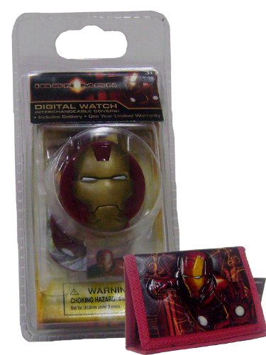 New Iron Man Digital Watch Interchangeable Covers & Wallet