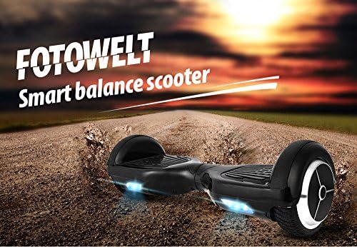 Fotowelt Two-Wheel Self Balancing Electric Scooter Samsung 4400mAh Battery with LED Light, Smart Drifting Scooter Electronic Unicycle, Intelligent Monocycle - Black