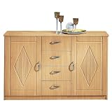 354-Anrichte-2-Turig-4-Schubkasten-Buche-Deutscher-Hersteller