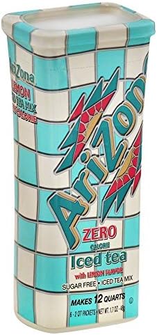 AriZona Zero Calorie Iced Tea with Lemon Flavor 6-2Qt Packets 1.7oz(Pack of 3)