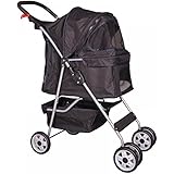 4 Wheels Pet Stroller Cat Dog Cage Stroller Travel Folding Carrier 5 Color 04T