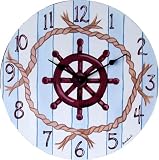 Sherri Blum Nautical Wooden Wall Clock