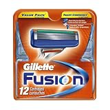 Gillette Manual Cartridge, Fusion, 12-Count Packages