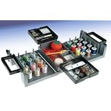 Foldaway Sewing Box - With Sewing Supplies (Black) (7.5"H x 8.5"W x 6"D)