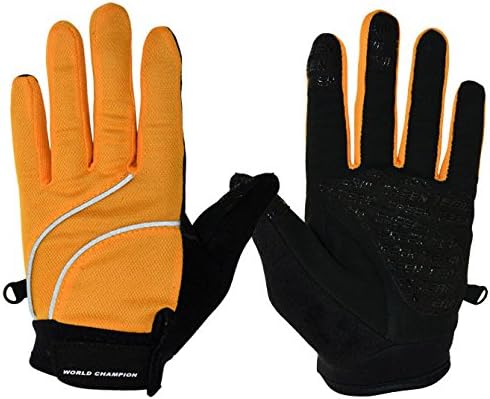 Fashion Line Pattern Outdoor Sports Gloves Bike Bicycle Cycling Riding Full Finger Gloves Spring Summer Style for men Yellow