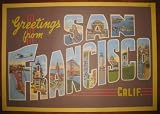 Vintage San Francisco Postcard Decorative Paper by Cavallini & Co. - Set of Four (4) Sheets