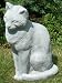 Deko Figur Katze H 31 cm patiniert Gartenfigur aus Beton
