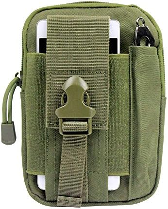 jingermei(TM) Universal Multipurpose Hunting Tactical Holster EDC Security Accessible Carry Accessory Pouch Belt Loops Waist Bag Pack Money Pocket for iphone 6S , galaxy s6 edge (army green)