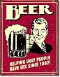 Beer - Ugly People Metal Tin Sign 12.5"W x 16"H