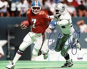 Charles Haley Signed Photograph - 8x10 Vs Elway - PSA/DNA Certified - Autographed NFL Photos
