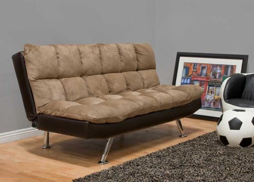 One New Microfiber Adjustable Futon Sofa Bed, #BM-0905