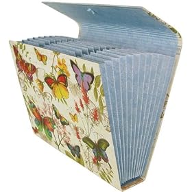 Botanic Butterflies Colorful Accordeon expandable file folder