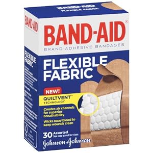Band-Aid Brand Adhesive Bandages, Flexible Fabric Assorted (Pack of 4)