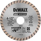 DEWALT DW4725 High Performance 4-1/2-Inch Dry Cutting Continuous Rim Diamond Saw Blade with 7/8-Inch Arbor for Masonry