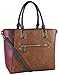 Diophy PU Leather Two Tone Front Zipper Multi Spaced Tote Womens Purse Handbag SE-3386