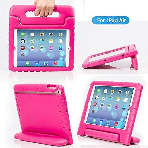 Ipad Air iPad 5 Kids Case Light Weight Case for Kids Handle Stand Shockproof Case for Ipad Air iPad 5 (Rose, iPad Air)