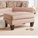 Tan Microfiber Ottoman Foot Stool