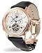 Perigaum Mens Rose Gold w/ White Dial and Dual Time Zone Excalibur Watch
