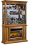 Radiance I White Oak Curio Cabinet and Electric Fireplace