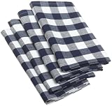 DII Navy and White Checkers  Napkin Set of 4