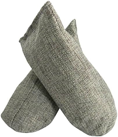Culon Gray 200g Bamboo Charcoal Bags, Natural Shoe Odor Eliminator Removes Moisture & Odors from Footwear, Pack of 2